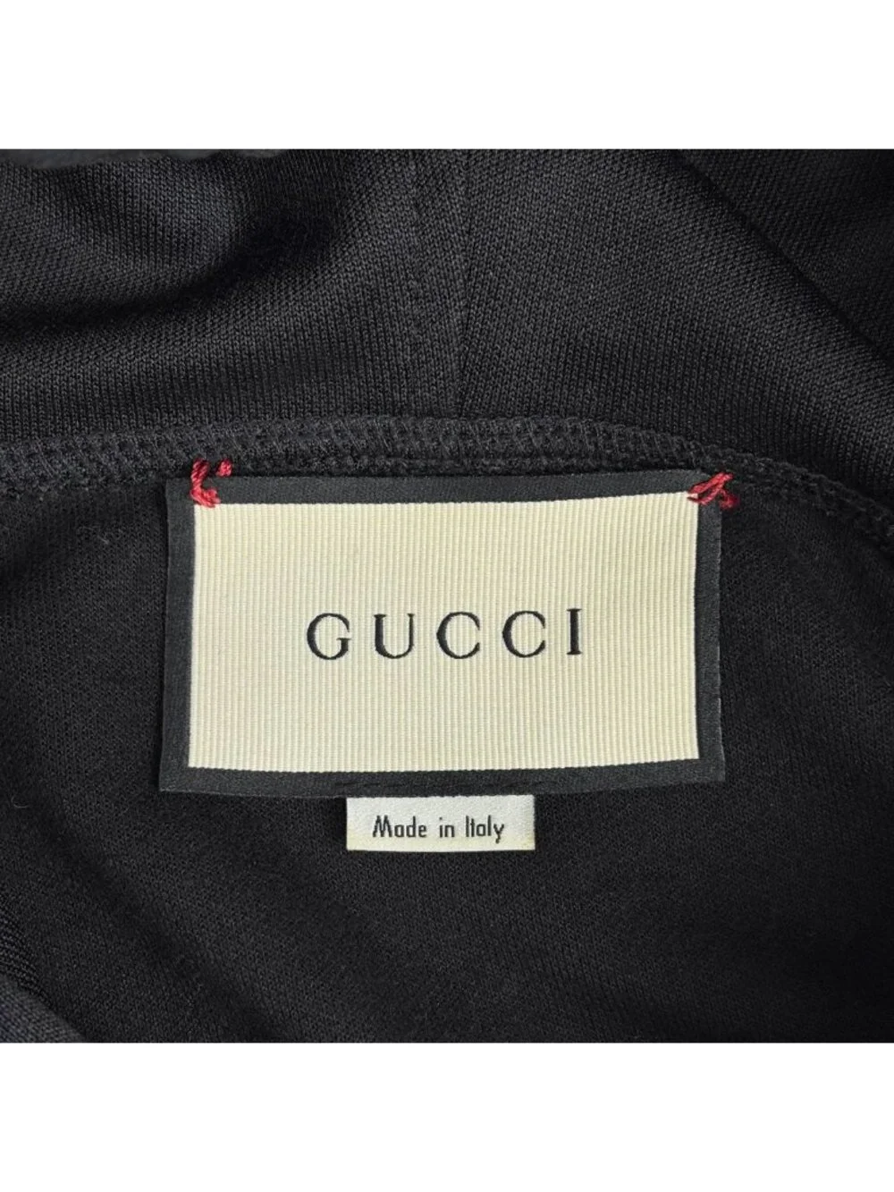 Gucci Technical Jersey Pullover Hoodie 2-Way Top Polyester Cotton Black